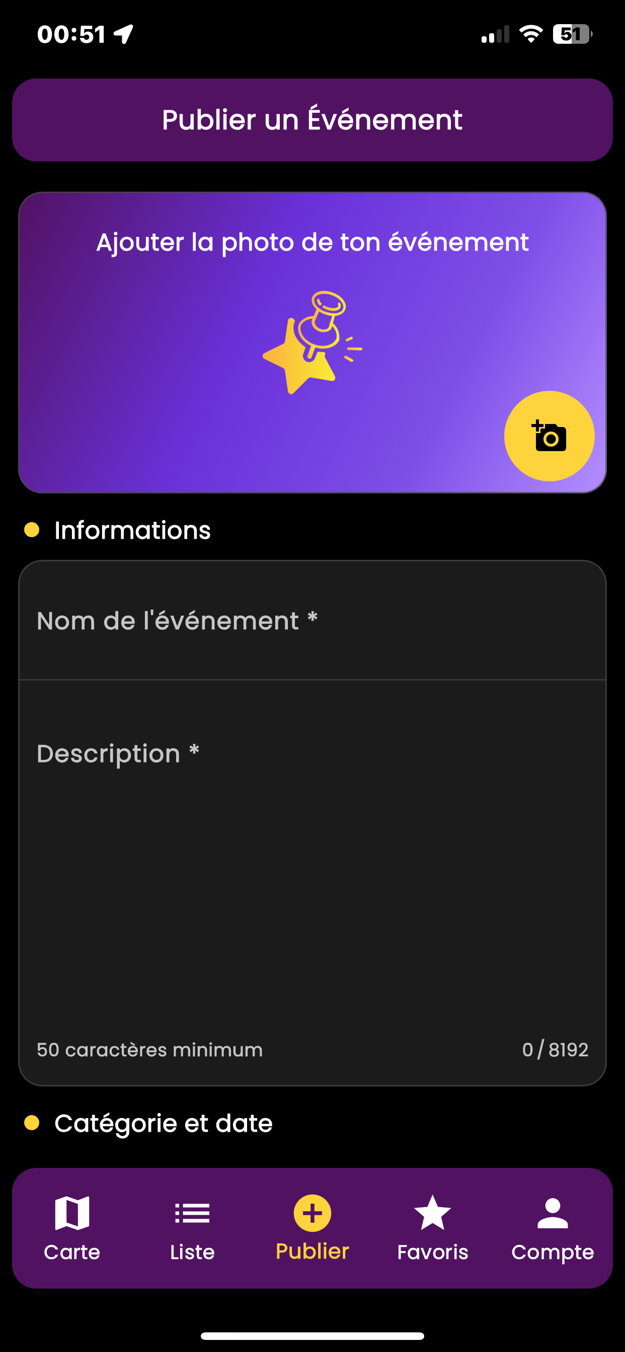 Publier un événement